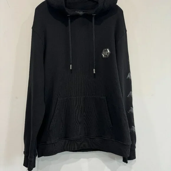 Philipp Plein Skull-print rhinestone-embellished hoodie, Size EU 3XL/US XL-2XL